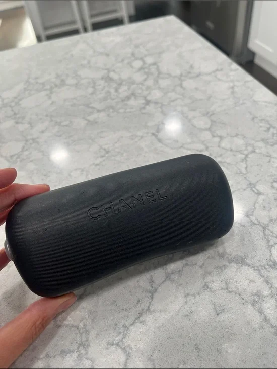 CHANEL Black Textured Eyewear Case