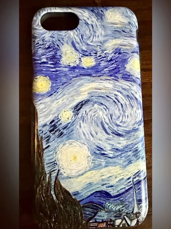 iPhone SE case - Starry Night Phone Case - Blue & Yellow Art Print