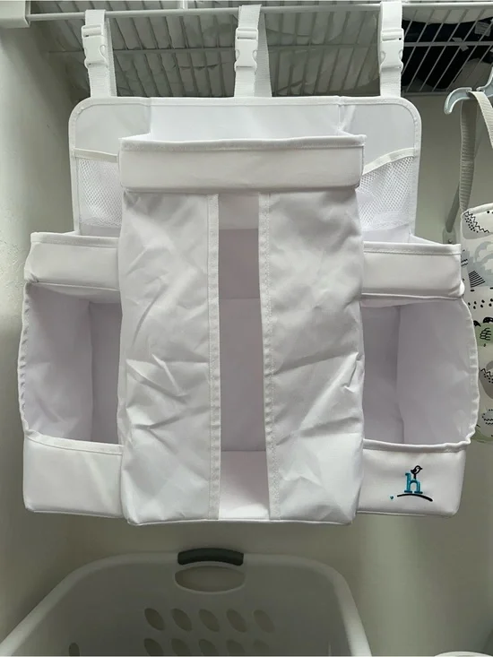 White Hanging Nursery Storage Organizer with Multiple Pockets