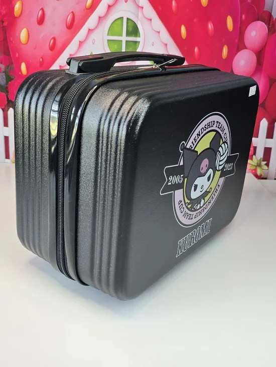 Kuromi Hard Shell Travel Carry Case - Black with Character Logo
