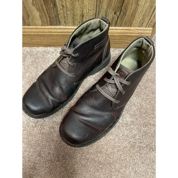 CLARKS Mens boots 10.5‎ M Brown Leather Ankle Desert Chukka Boots Light Weight