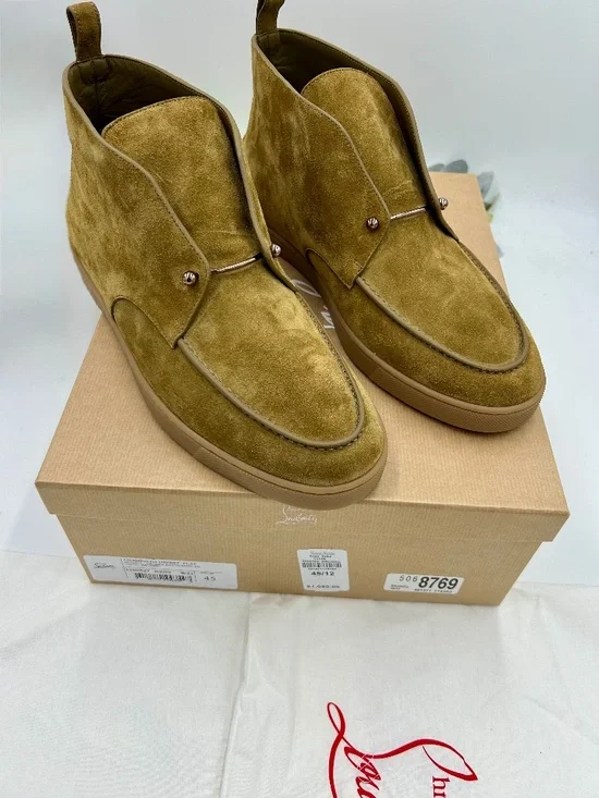 Men’s Christian Louboutin Chambeliss Suede Desert/Chukka Boots. Size 45/12 US.