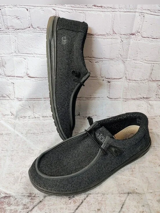 Hey Dude Mens Wally Sox Micro Canvas Slip On Shoes 12
