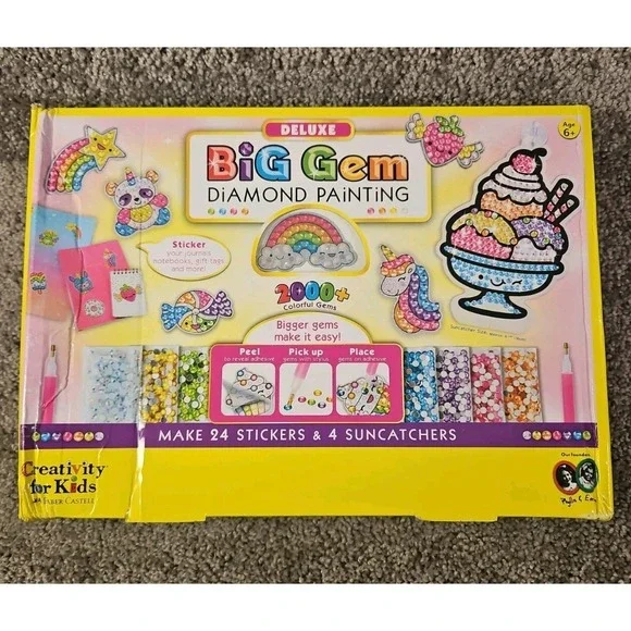 Creativity for Kids Big Gem Diamond Painting Kit 24 Stickers 4 Suncatchers