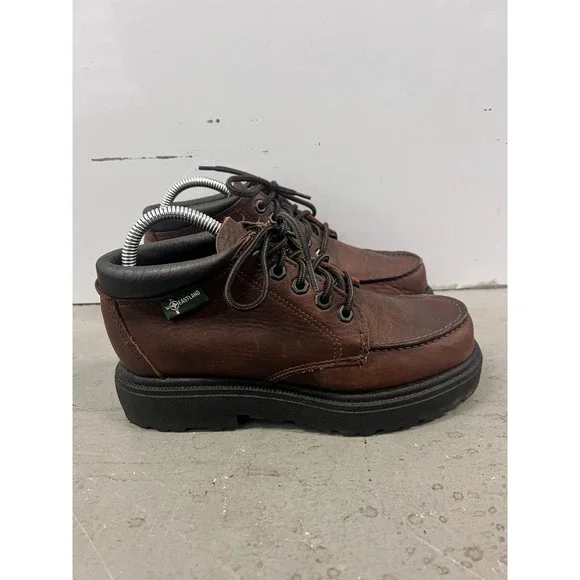 Eastland Chukka Boots Men's US 9 Dark Brown Leather‎ Moc Toe Lug Sole Ankle