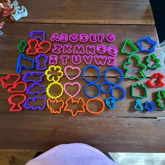 Cookie‎ Cutters Lot of 53 Alphabet Shapes Holiday Baking Supplies Plastic Crafts