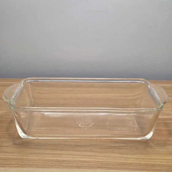 Vintage Fire King 409 Clear Glass Loaf Pan 1 Qt‎ Made in USA Rectangular Baker