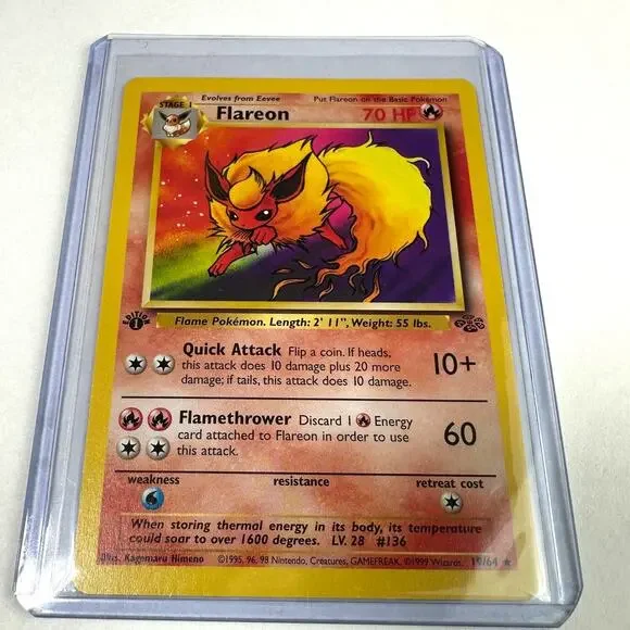 Pokemon TCG Flareon 19/64 Jungle Set Unlimited First Edition Excellent Condition
