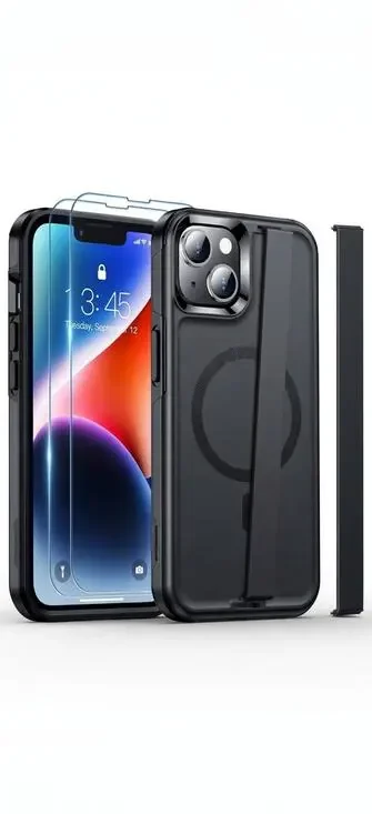 SPIDERCASE Magnetic iPhone 13 Case (Black) – Military Grade Shockproof with MagS