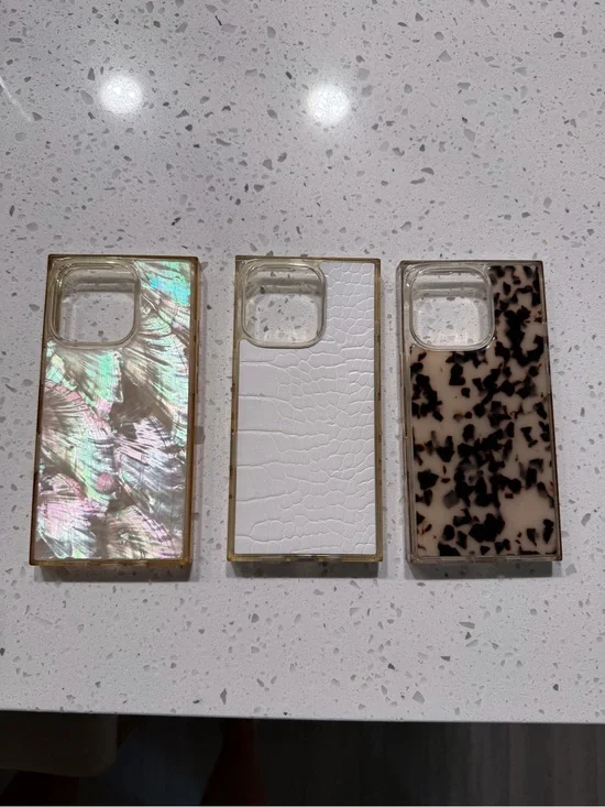 Premium Trio Phone Case Set — Iridescent, White Croc & Tortoiseshell Styles