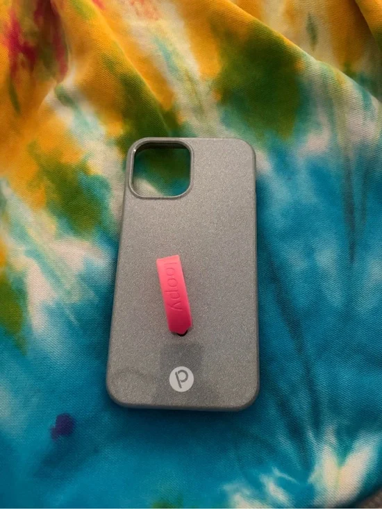 Loopy Case Gray Phone Case with Pink Loopy Grip