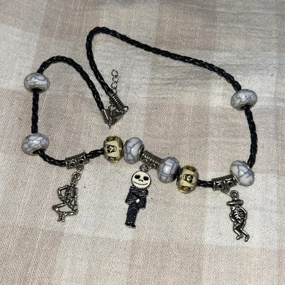 Disney Nightmare Before Chrostmas Jack Skelington Necklace .925 Sterling D2