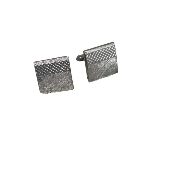 Unbranded Cufflinks Mens OS Silver Excellent Vintage Geometric Knurled Square