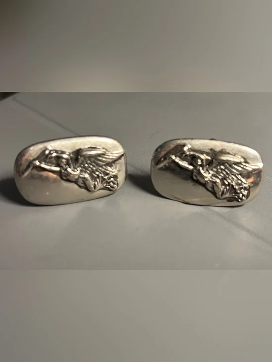 Men’s Silver Tone Angel Cufflinks