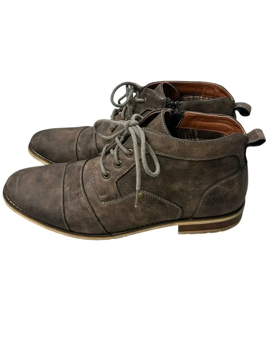 Ferro‎ Aldo Men's Brown Gray Tone Cap Toe Lace-Up Casual Dress Chukka Boots 12