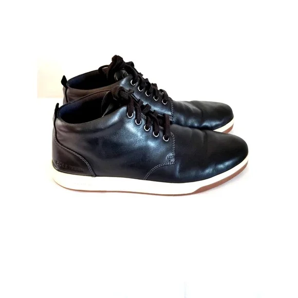 EUC Cole Haan Grand.360 Chukka Boots Black White Sole Men 10.5M Preppy Biker