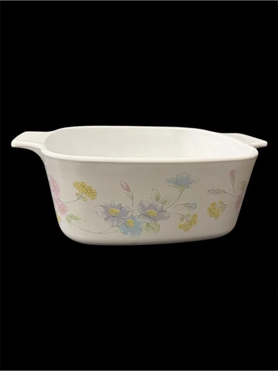 Corning Ware Pastel Bouquet 1.5 liter Square Casserole Dish no lid A-11/2-B