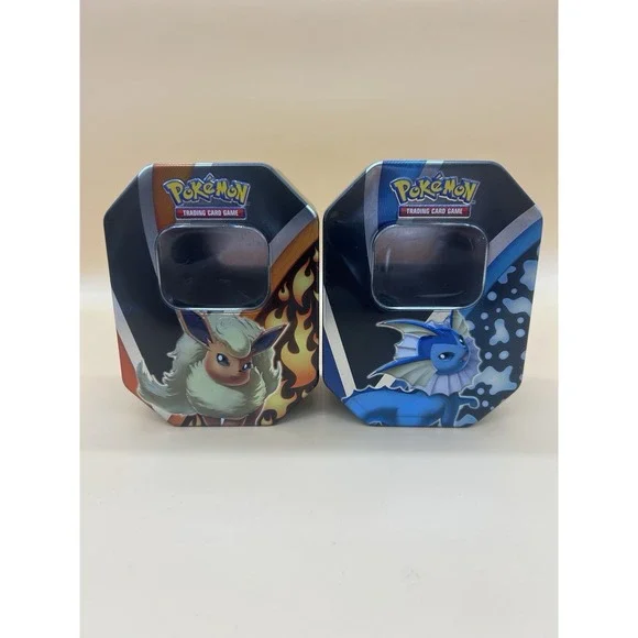 Pokemon TCG Eevee Evolutions Vaporeon & Flareon Empty Tin Lot of‎ 2