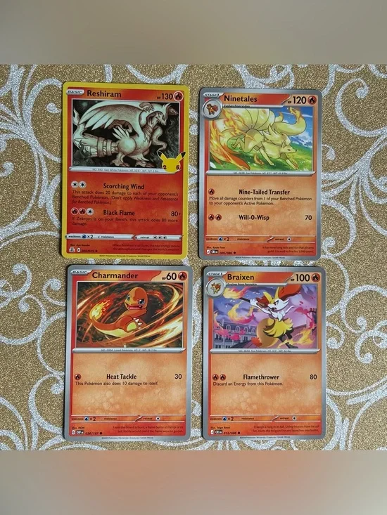 Pokémon Fire Type 4-Card Bundle
