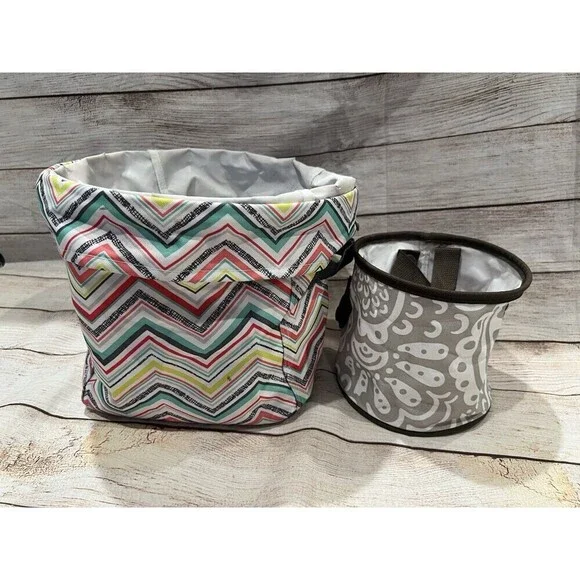 Thirty One Chevron Print Storage And Playful Parade Utility Tote Bag Organizers