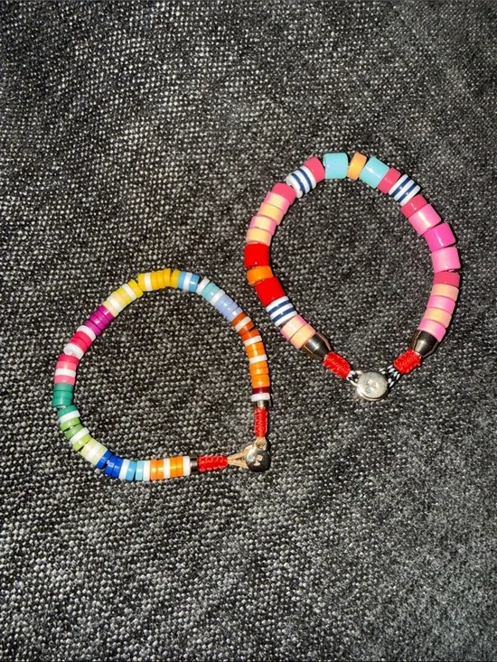 Colorful Heishi Beaded Bracelet Duo - Kids size