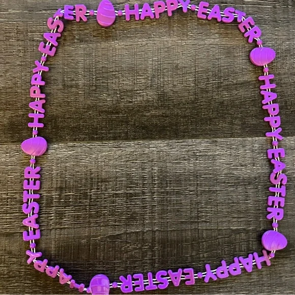 💞 New Purple “Happy Easter” Spring Necklace