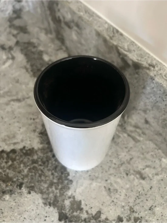 Simple White Ceramic Tumbler with Black Interior