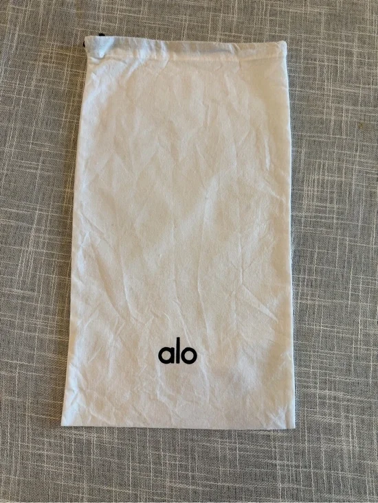 Alo Yoga White Cotton Drawstring Dust Bag Storage Shoe Travel Pouch Large