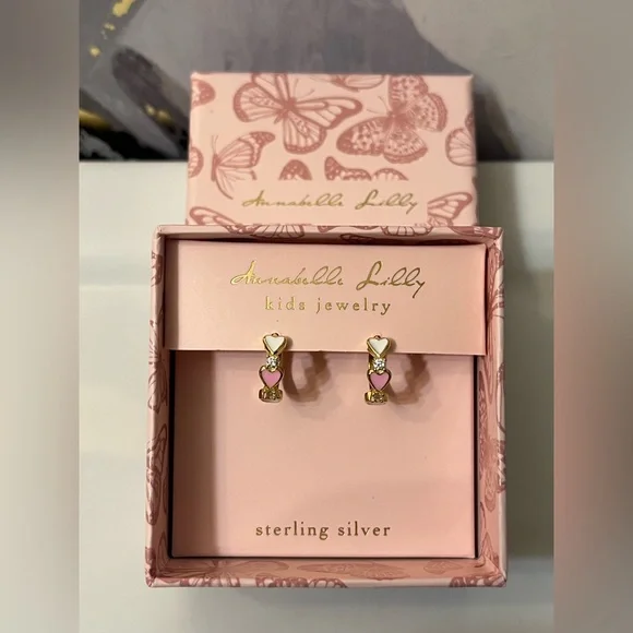 🛍️NIB Annabelle Lilly Gold and Pink Hoop Earrings