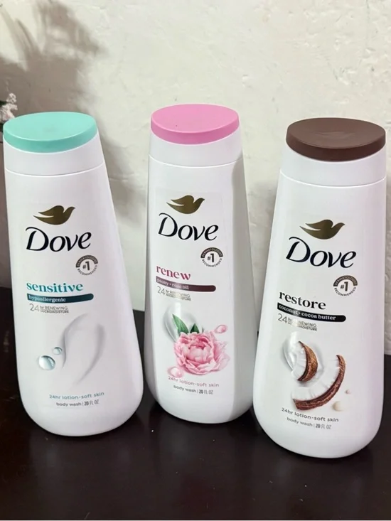 Dove Body Wash - Sensitive, Renew, Restore Variety (White)