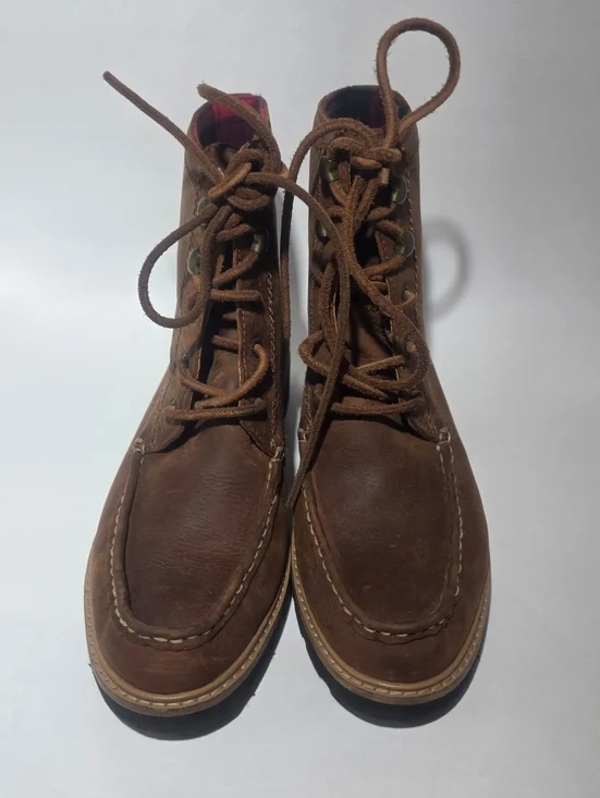 Sperry Leather Lace-Up Ankle Boots Brown Lug Sole Women’s Size 6.5 Excellent