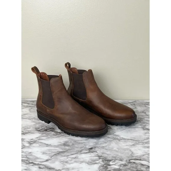 PORTLAND LEATHER Patina Footwear Chelsea Boots Men's Brown Size 11.5 Hipster