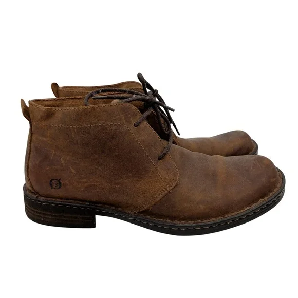 Born Harrison Chukka Boots Mens Brown Leather Desert Size 9.5M Rugged Casual