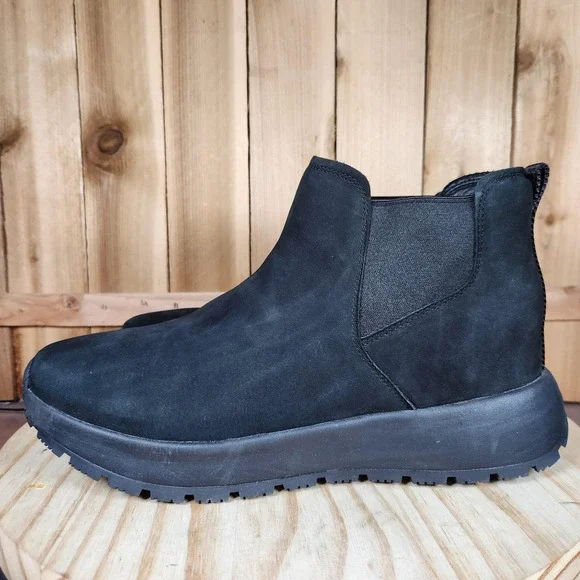 Kizik Toronto Chelsea Boots Mens 12 Black Nubuck Slip On Ankle‎ Casual Shoes