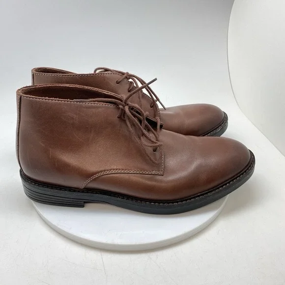 Clarks Chukka Boots Mens 10 M Brown Leather Casual Preppy Ankle Shoes 16501