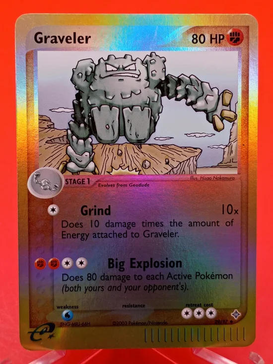 Graveler Reverse Holo 29/97 EX Dragon E-Reader Series Near Mint Pokémon TCG