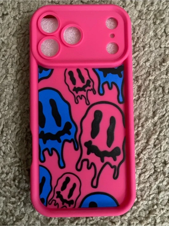 Pink & Blue Drip Ghost iPhone 17 Pro Max Case - Unbranded