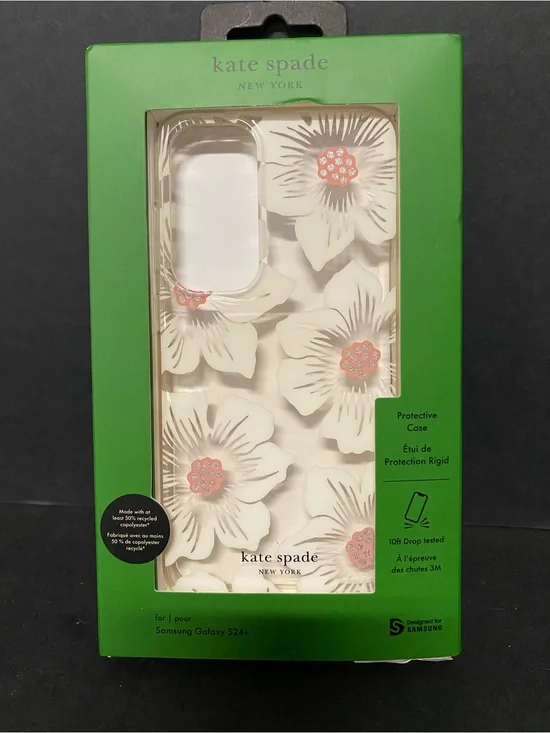 kate spade floral white and pink Samsung S24+ Protective Case