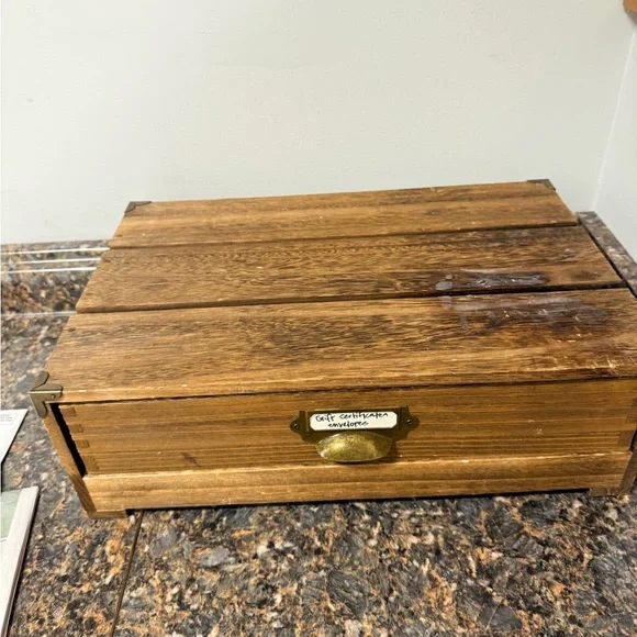 Threshold Wooden Organizer with Brass Handle
