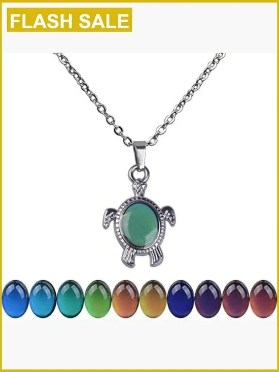 Temperature Sensing Color Changing Pendant Necklace Stainless Steel Chain