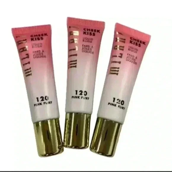 Milani cheek 3 Pack (0.37 oz each) Kiss Liquid Blush - 120 Pink Flirt - New.