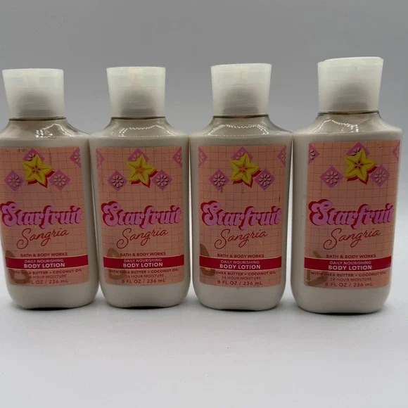 Bath & Body Works Starfruit Sangria Daily Nourishing Body Lotion 8oz Set of 4