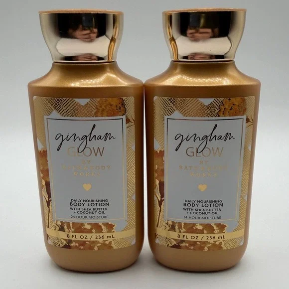 Bath & Body Works Gingham Glow Daily Nourishing Body Lotion 8oz Set of 2, New