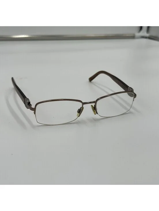 Burberry Eyeglasses B 1146 1016 Brown Half Rim Frame Italy 52-17 135 Frames Only