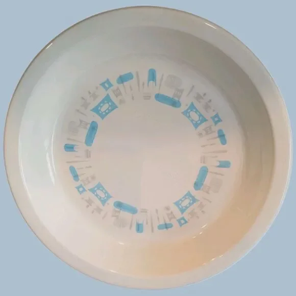 Atomic MCM Blue Heaven Pie Plate  Royal China Vintage 50s 10