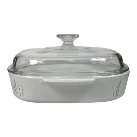 Corning Ware Shadow Iris Square Casserole 2.5 Liter A-10-B w/ Pyrex A-12-C Lid