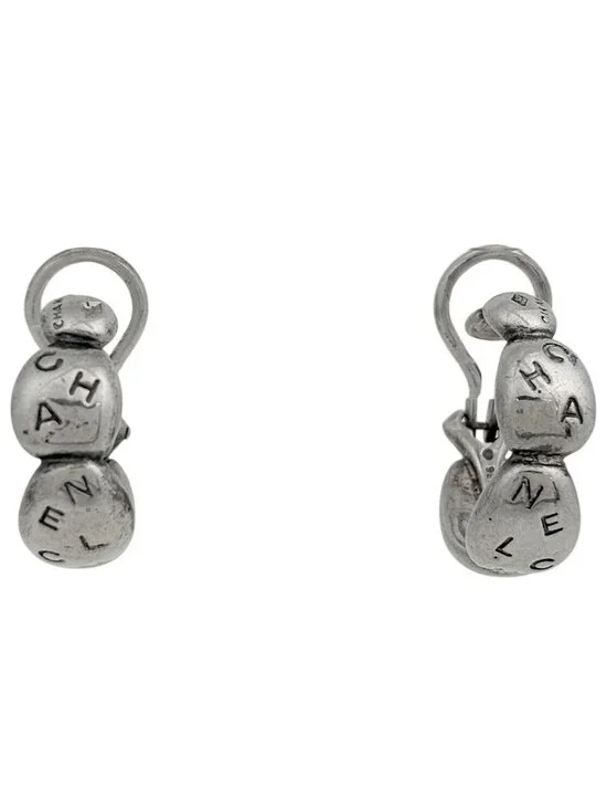 Chanel Logo Earrings 925 Sterling Silver