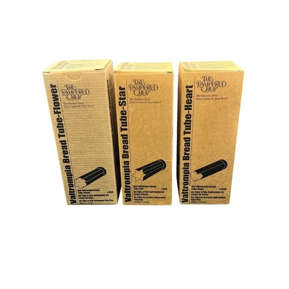 Pampered Chef Valtrompia Bread Tube Flower Star Heart Set‎ New Baking Kitchen 3
