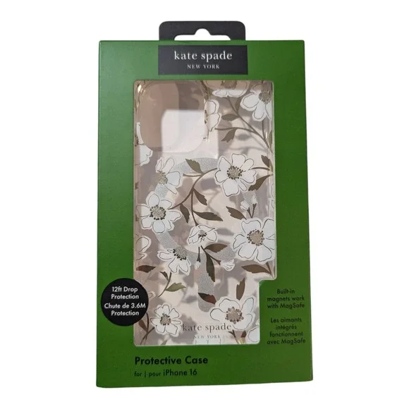 i3-O‎ Kate Spade Protective Case w/ Magsafe for iPhone 16 - Sunshine Floral
