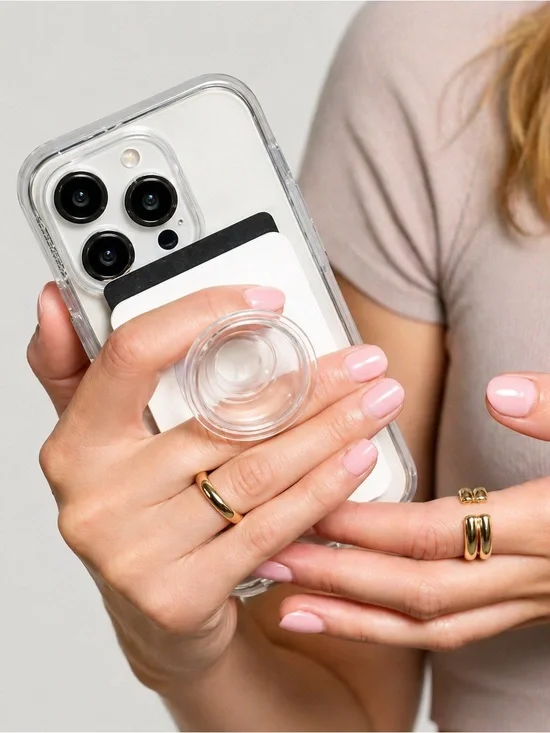 White and Black Phone Grip